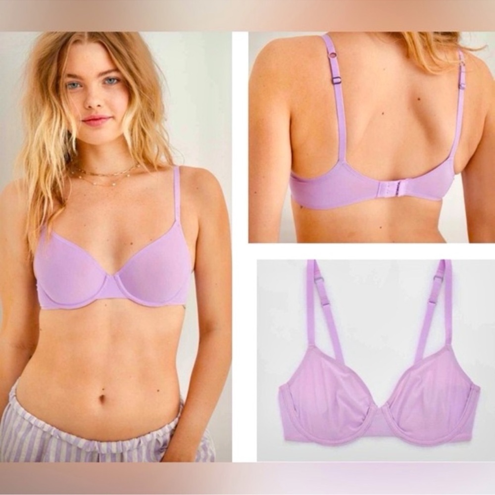 aerie full coverage purple smoothez bra